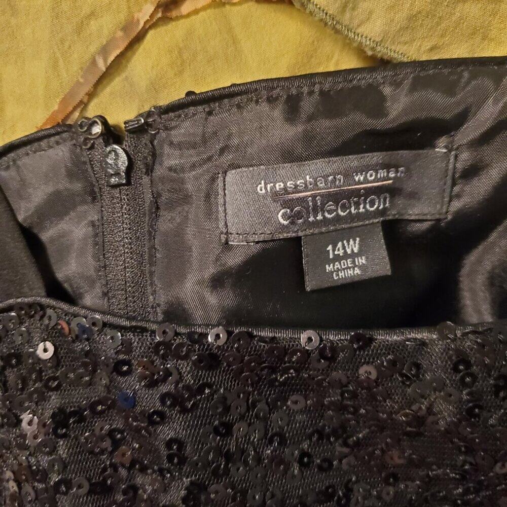 Vintage 90s Y2K Black Sequin Sleeveless A Line Knee Lenngth Dress Goth Glam - Picture 6 of 10